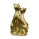 thumbnail image 2 of Estatuas de pareja de gatos, esculturas de animales, centro de mesa de escritorio, obra de arte, regalo para amantes Dorado, 2 of 9