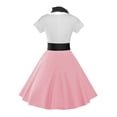 thumbnail image 3 of Vestido ZEZCLO con estampado retro de caniche, estilo skater, fiesta vintage, rosa L, 3 of 6
