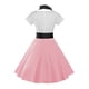 thumbnail image 3 of Vestido ZEZCLO con estampado retro de caniche para patinador, vintage, fiesta, rosa, 2XL, 3 of 6