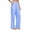 Blue, variant on Womens Seersucker Striped Wide Leg Pants Drawstring Elastic Waist Casual Beach Vacation Flowy Trousers with Pockets