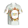 thumbnail image 2 of Haiem World Travel3 Printed Hawaiian Shirt for Men - Men’s Casual Beach Summer Shirts - Stretch Fabric with Modern Fit-Medium, 2 of 9