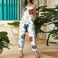 thumbnail image 4 of Fgvctg Mardi Gras Womens Wide Leg Pant Carnival Party Spaghetti Straps Casual Mask Print Jumpsuits Sleeveless Bib Overalls Sprimg Rompers Clothes With Pockets White M, 4 of 4