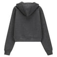 thumbnail image 6 of JUSLIO Hoodies for Girls Athletic Zipper Hooded Sweatshirt Solid Color Pockets Long Sleeve Tops Sweatshirts Dark Gray（8 Years）, 6 of 7