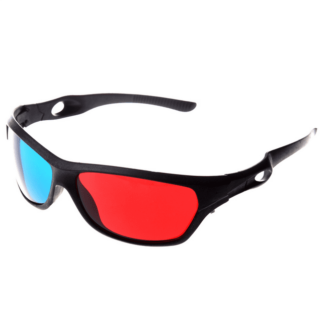 2X Lunettes Anaglyphes Style Simple Rouge-Bleu / Cyan 3D Film Jeu (Style Extra Amélioré)