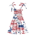 thumbnail image 5 of Xudanell Girls 4th of July Dress Toddler Butterfly USA Sundress Stars Stripes Dresses Kids Patriotic Clothes 2-8 Years (Watermelon Red, 1-2 Years), 5 of 5
