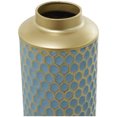 thumbnail image 4 of CosmoLiving by Cosmopolitan 22"W, 14"H Honeycomb Light Blue Metal Vase, Set of 2, 4 of 7