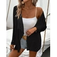 thumbnail image 3 of Women's 2025 Plus Size Cardigan Open Front Lightweight Comfort Long Sleeve Draped Cover Up, 3 of 4