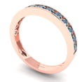 thumbnail image 2 of 0.39 ctw Wedding Band for Women - 14K Rose Gold Blue Moissanite Stackable Eternity Ring, 2 of 6