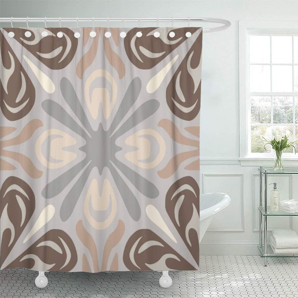 Yusdecor Gray Patterned Neutral Pattern In Grey Tan Beige Bathroom Decor Bath Shower Curtain 60x72 Inch Walmart Canada