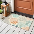 thumbnail image 6 of Coastal Turquoise Entryway Rug 2x3ft Washable Non Slip Bathroom Rug Indoor Floor Front Door Mat Ocean Coral Starfish Shell Modern Sea Rectangle Area Rugs Carpet for Kitchen Office Dining Room, 6 of 9