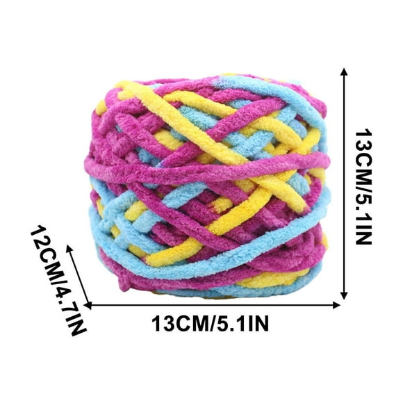Fil de Barres de Glace Épais Tissé à la Main pour Ornements de Noël, Fil Artisanal pour Bricolage au Crochet, Fil pour Chandail de Poupée, Fil Teint par Segments pour Foulard