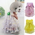 thumbnail image 1 of Dog Dress Puppy Skirt Cat Outfit Pet Clothes for Small Dogs Girl Costume Birthday Gift, 1 of 8