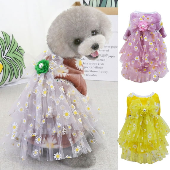 Dog Dress Puppy Skirt Cat Outfit Pet Clothes for Small Dogs Girl Costume Birthday Gift