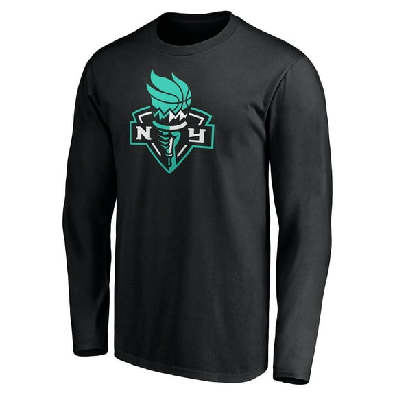 Men's Black New York Liberty Primary Logo Long Sleeve T-Shirt