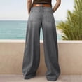 thumbnail image 4 of Women's Wide Leg Jeans High Waist Stretchy Straight Leg Loose Fit Vintage Baggy Boyfriend Jeans with Pockets Washed Casual Street Clothes, 4 of 6