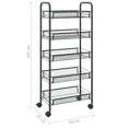 thumbnail image 4 of vidaXL 5-Tier Kitchen Trolley Black 46x26x105 cm Iron, 4 of 4