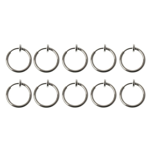 10 Pcs 13mm Clip On Hoop Earrings Non-Pierced Earring Clips Spring Hoop Ear Rings with Loop for DIY Earring Making