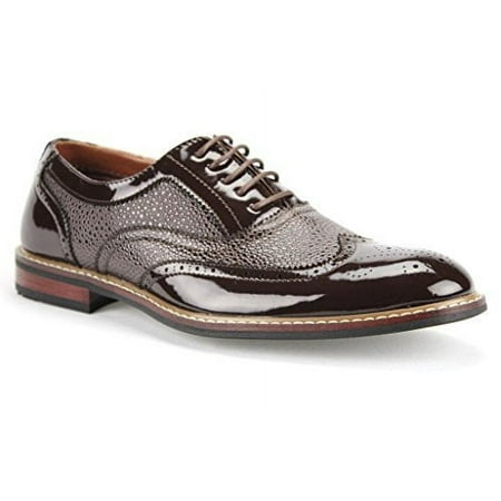 Ferro Aldo Men s 139001P Formal Wing Tip Patent Leather Dress Oxfords Shoes