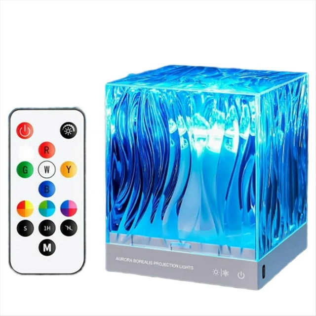 Proyector de Ondas de Agua Giratorio Dinámico de 17 Colores, Luz de Cristal, Lámpara Sala de Estar, Estudio, Dormitorio, Iluminación Ambiental.