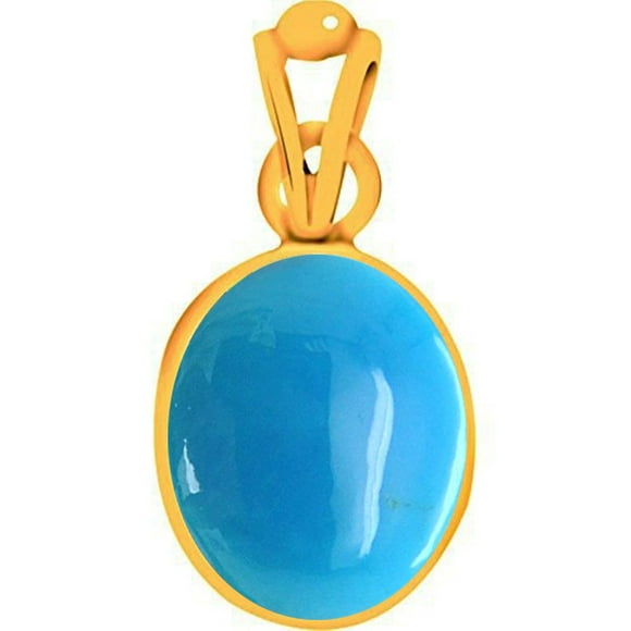 Divya Shakti 41.25-41.50 Carat Turquoise Firoza Pendant Locket ( Feroza stone Panchadhatu Pendant ) 100% Original AAA Quality Gemstone