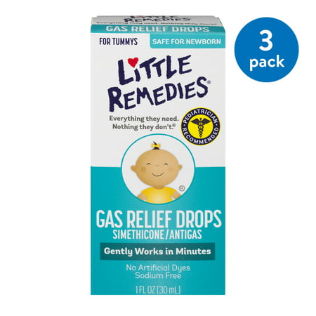 Little Remedies Gas Relief Drops, Berry Flavor, Safe For Newborns, 1 FL OZ, 3