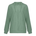 thumbnail image 3 of Cotton Hoodies Womens Trendy Waffle Textured Sweatshirts Oversized Solid Pullover Hooded Tops Front Pocket (L, Green 01), 3 of 3