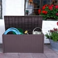 thumbnail image 4 of Sesslife 113 Gallon Deck Box, Organization and Storage Box for Patio Furniture Outdoor Cushions, Throw Pillows, Garden Tools and Pool Toys, Brown, 4 of 11