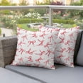 thumbnail image 2 of 2 Pack Outdoor Waterproof Throw Pillow Covers,Pink Bow Seamless Decorative Square Pillow Case Patio Pillowcases for Chair Couch Sofa 16x16in, 2 of 9