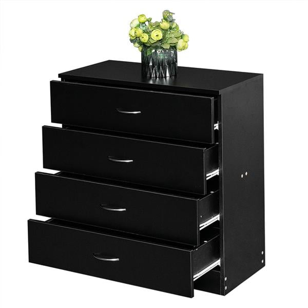MDF Wood Simple 4Drawer Dresser Black Sale 10543