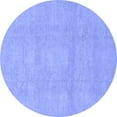 thumbnail image 1 of Ahgly Company Indoor Round Abstract Blue Modern Area Rugs, 3' Round, 1 of 4