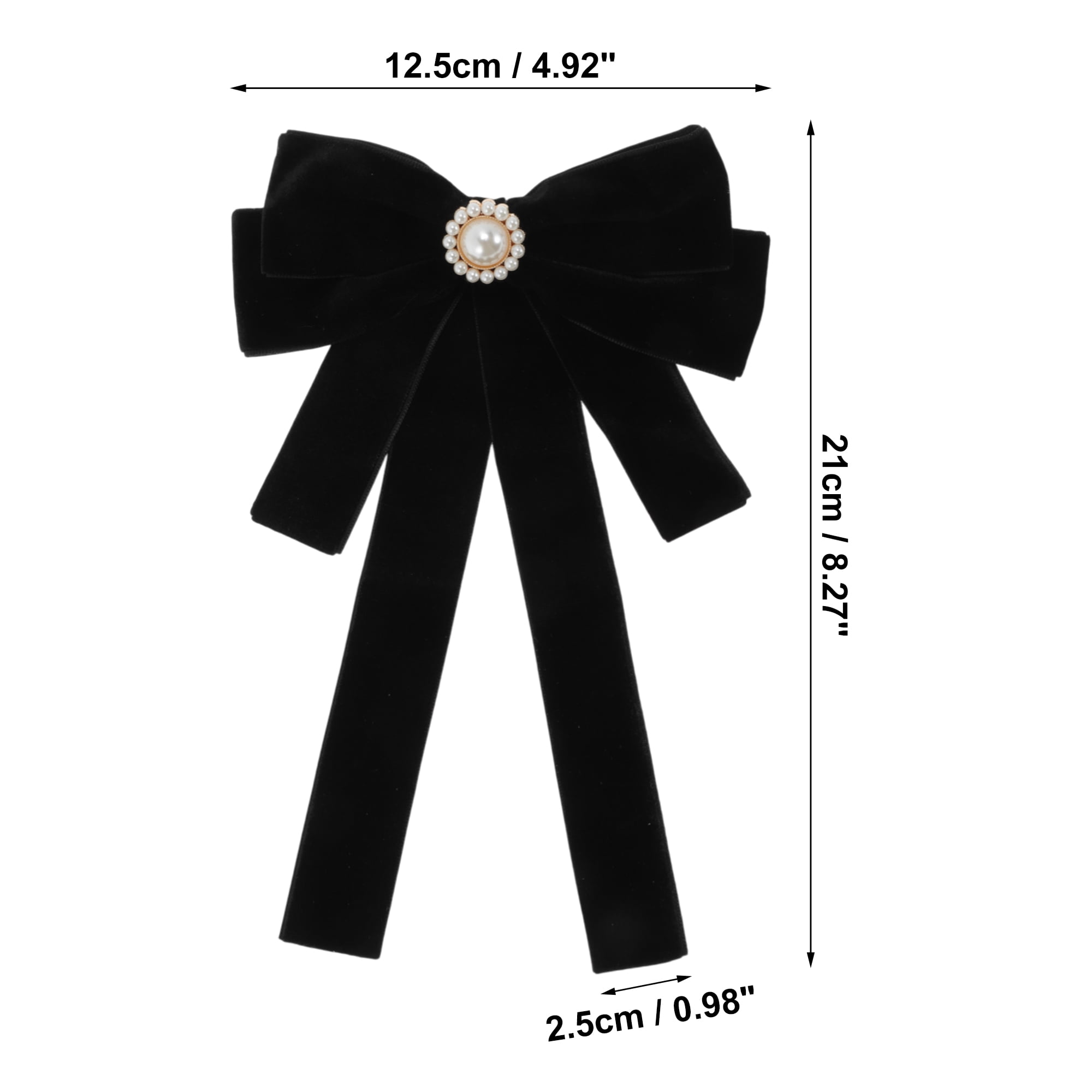 Unique Bargains Bowknot Ribbon Bow Brooch Neck Tie Raven Black