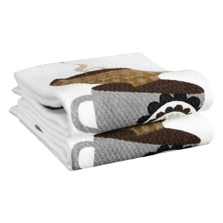 

T-fal Textiles Double Sided Print Woven Cotton Kitchen Dish Towel Set 2-pack 16 x 26 Coffee Cups Print C48