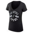 thumbnail image 2 of Women's G-III 4Her by Carl Banks Black San Antonio Spurs Super-Slim Fit Lightweight Large City Logo V-Neck T-Shirt, 2 of 3