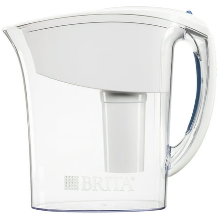 Brita Atlantis Water Pitcher with 1 Filter, BPA Free, White, 6 Cup