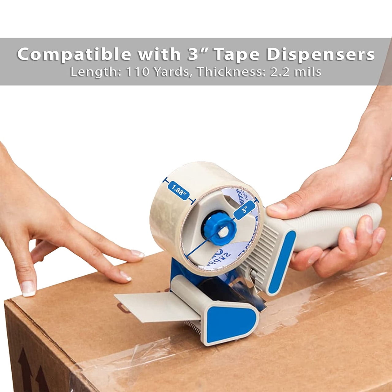 36 Rolls  Carton Sealing Packing Tape Box Shipping 2 x 110 / 65 yd 2.2 mil