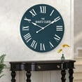 thumbnail image 5 of ARTPOWER Large Farmhouse Wall Clock, 35.5” Shiplap Wall Clock with Roman Numeral, Nearly Non-Ticking, Round Wall Clocks for Living Room Decor, Office, Bedroom, Entrance, Navy Blue, 5 of 18