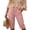Pink(Fashion), variant on ZHYou Womens Straight Leg Capris Pants Lightweight Elastic Waist Drawstring Casual Cropped Trousers with Pockets Pink L