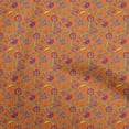 thumbnail image 1 of oneOone Cotton Jersey Orange Fabric Floral Sewing Craft Projects Fabric Prints By Yard 58 Inch Wide, 1 of 5
