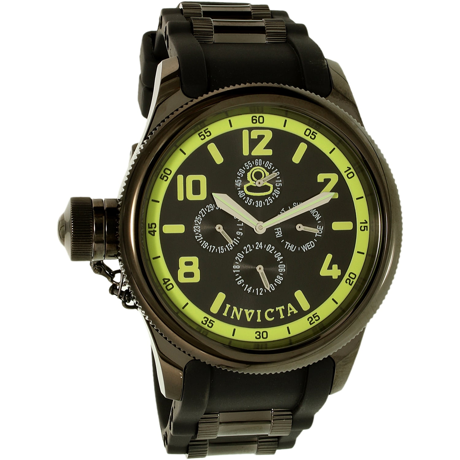 Invicta - Invicta Men's Russian Diver 1805 Black Rubber Quartz Watch ...