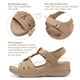 thumbnail image 4 of Sandalias con cuña SHIBEVER para mujer, talla 8, color caqui, 4 of 6