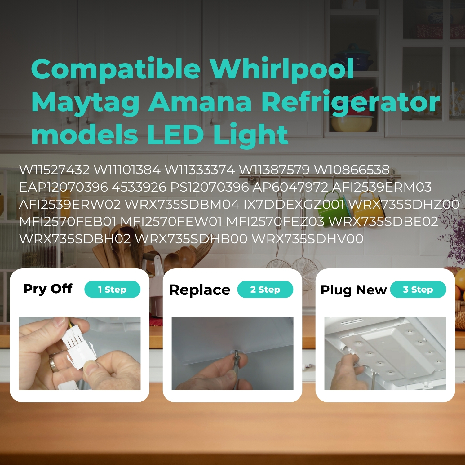 W11527432 Refrigerator LED Light Module Replacement – Compatible With Whirlpool, Maytag, Amana Fridges (Upgraded Version)
