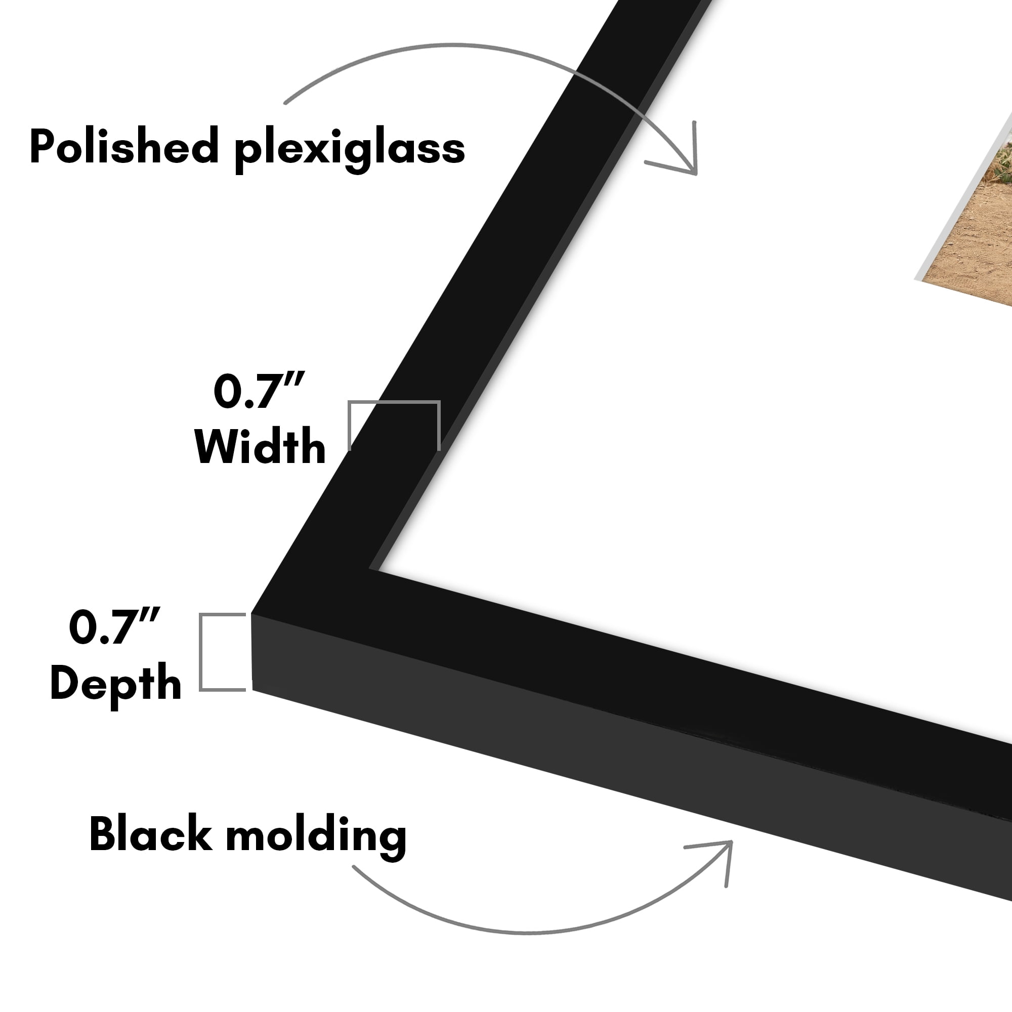 Americanflat Set of 3 Picture Frames - Gallery Wall Frame 1 with 18x24 with 8x10 Mat 1with 11x14 with 5x7 Mat 1 with 9x12 with 4x6 Mat - Black