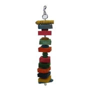 YML Square Wooden Bird Toy, 1.3" L X 2.4" W X 14" H