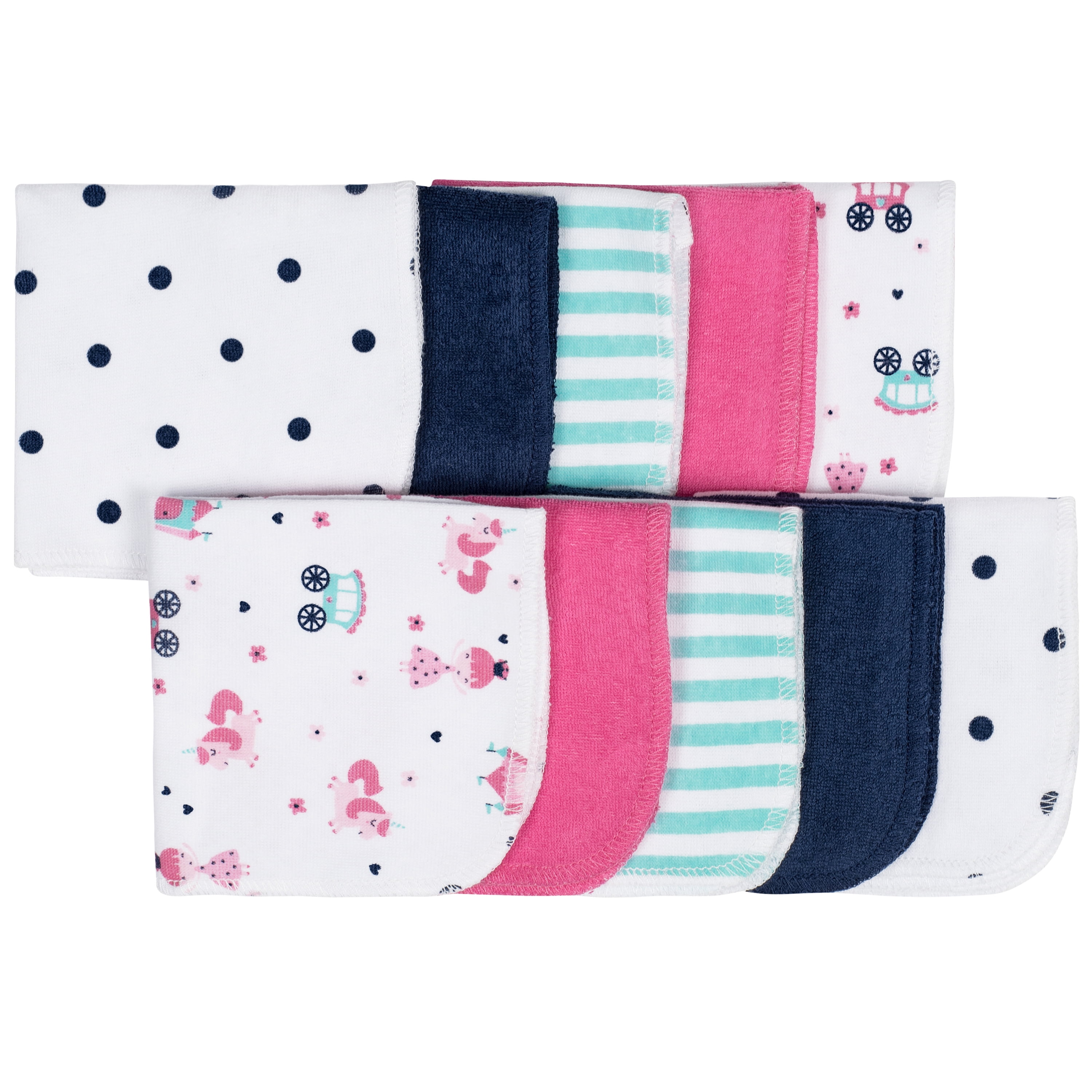 Gerber Baby Assorted Terry Washcloths, Girl, 10 Pack