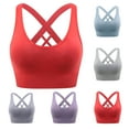 thumbnail image 5 of SwiftWear Sports Bra for Women, Criss-Cross Back Padded Strappy Sports Bras Medium Support Yoga Bra Racerback Bras Purple, 5 of 5