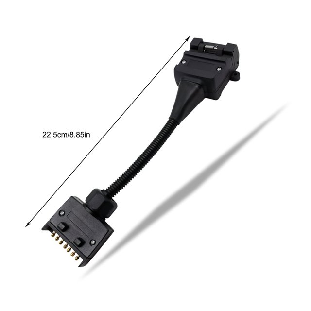 Ruiboury 7-Pin Flat Plug To 12-Pin Socket Plastic Professional Male /Female Adaptor Trailer Connector Trailers Adaptors