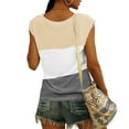 thumbnail image 4 of gakvbuo Summer Savings Clearance Plus Size Tunic Tops For Women Cap Sleeve T-Shirt V Neck Solid Color Loose Fit Tank Tops Summer Tops Batwing Sleeve Casual Tee Basic Blouse, 4 of 6