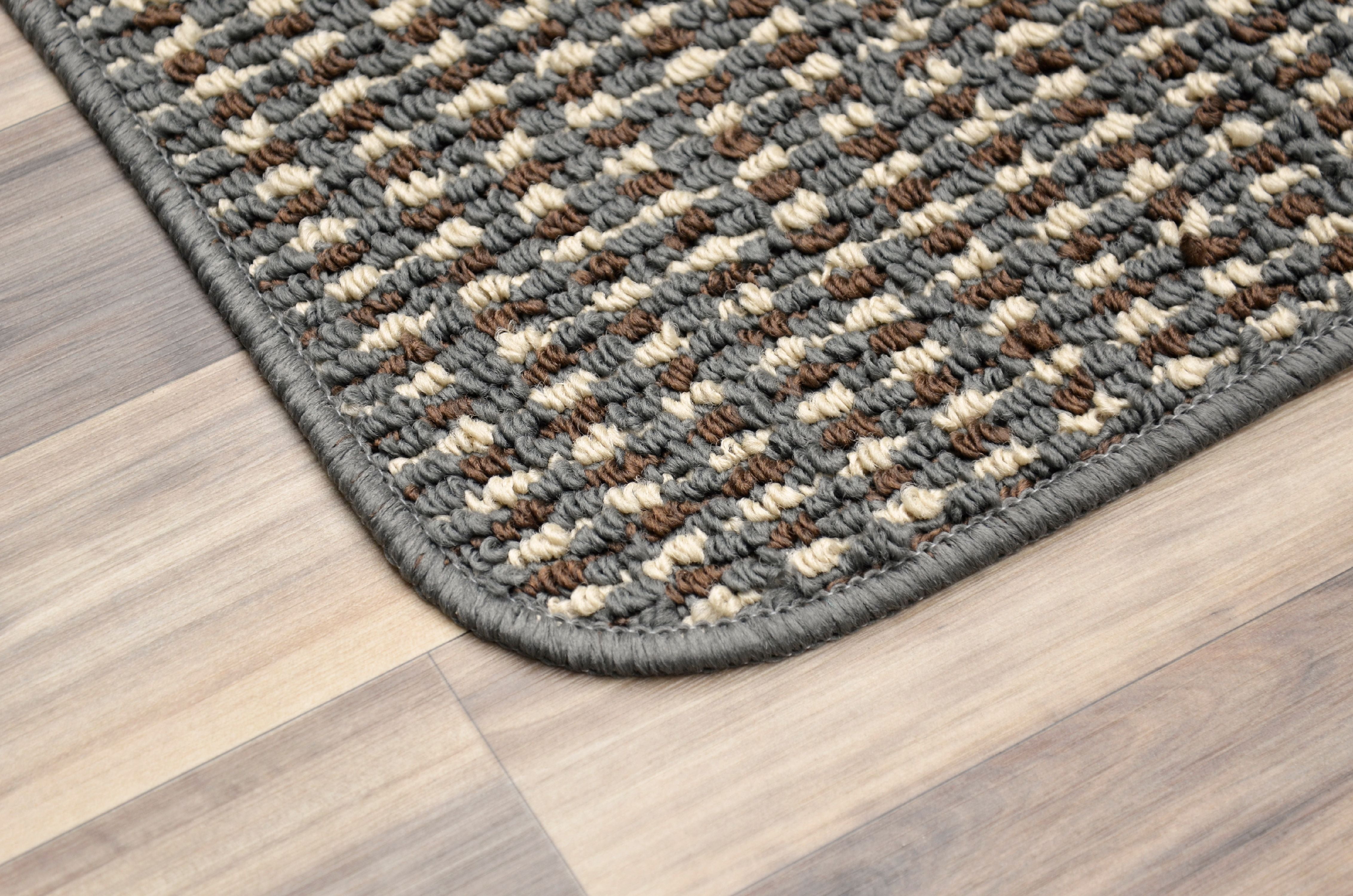 Garland Rug Berber Coloriations 2pc Kitchen Rug 18 in. x 28 in. Slice & 18 in. x 28 in. Mat Cinder Gray