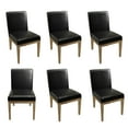 thumbnail image 5 of EOP Dining Chairs Set of 6, Modern Upholstered Faux Leather Dining Room Chairs, Armless Kitchen Side Chairs with Wood Legs and Padded Seat for Living Room, Bedroom, Kitchen, Black, 5 of 7