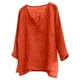 thumbnail image 1 of Designer Spring Summer Men's Casual Cotton Linen Solid Color Long Sleeve Shirts Loose Stand Collar Shirts 2XL, 1 of 5